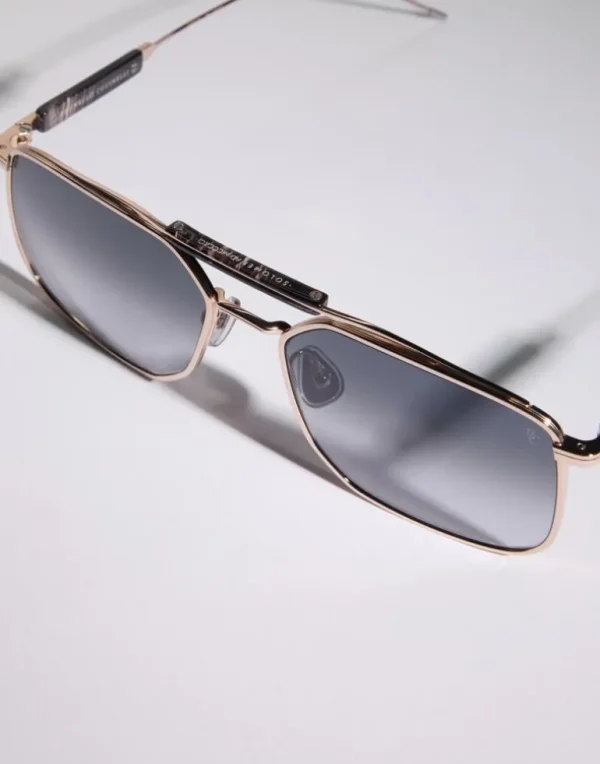 Sartorial Sunset gold-plated titanium and horn sunglasses