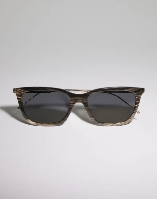 Sartorial Sunset horn and titanium sunglasses