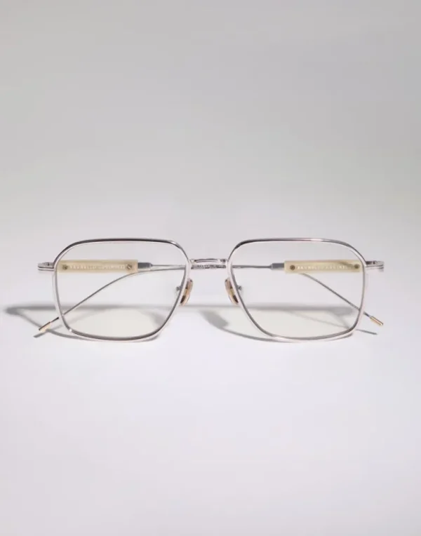 Sartorial Sunset palladium-plated titanium and horn glasses