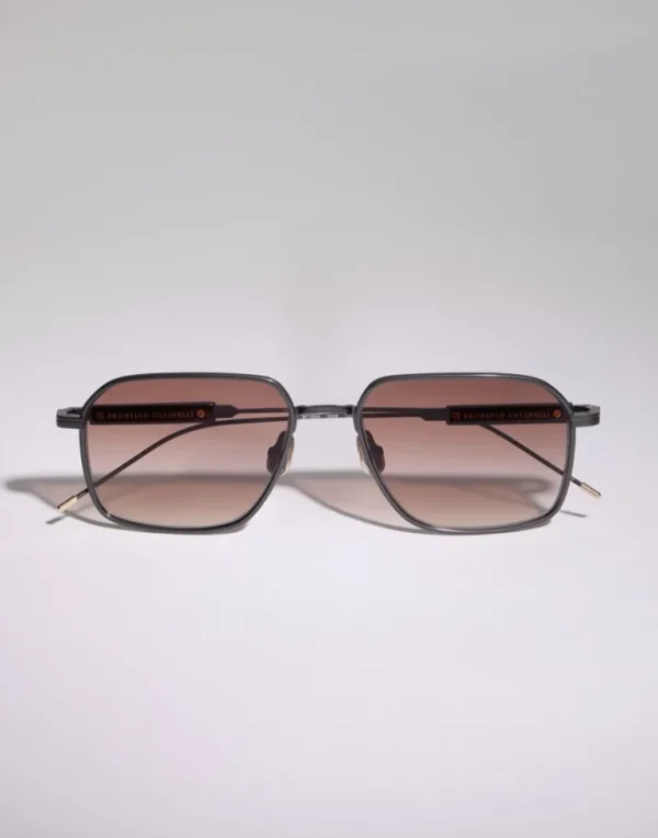 Sartorial Sunset titanium and horn frame