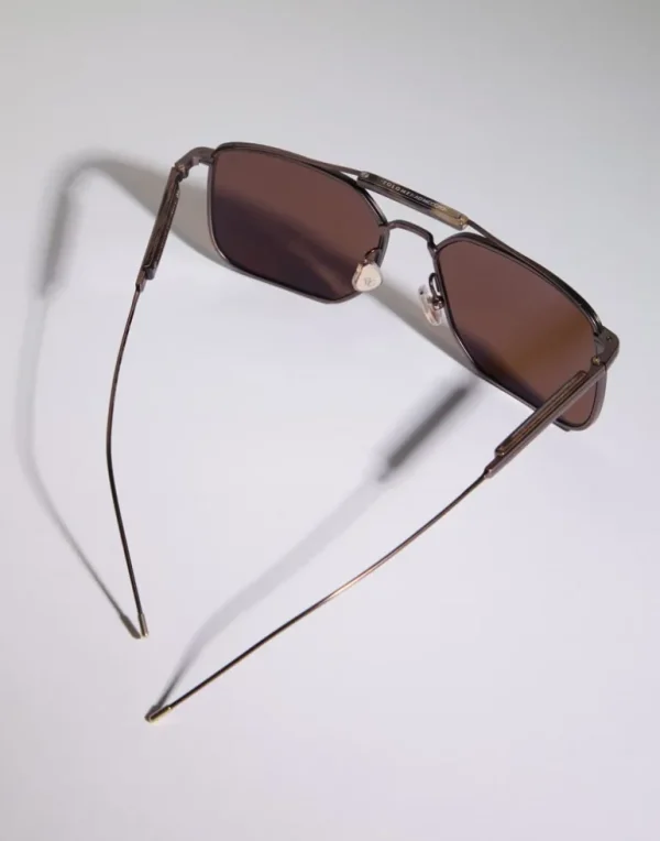 Sartorial Sunset titanium and horn sunglasses with polarized lenses