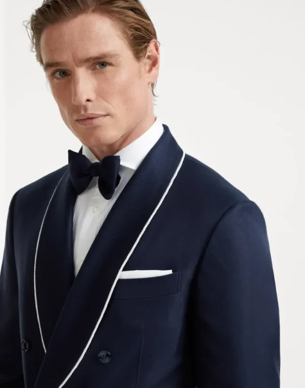 Sea Island Cotton twill pocket square for tuxedo