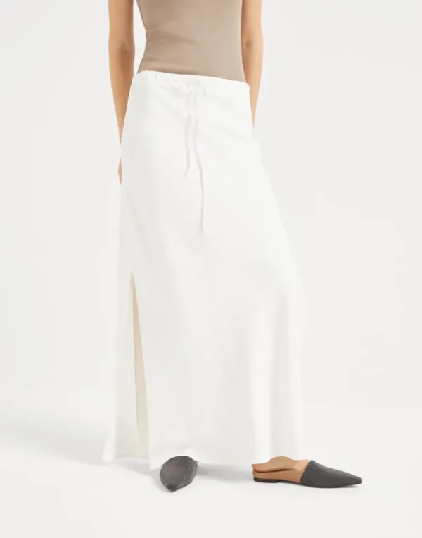 Silk and acetate crêpe cady fluid skirt