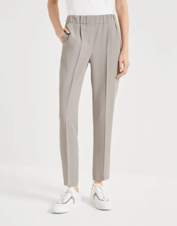 Silk and acetate crêpe cady tailored jogger trousers