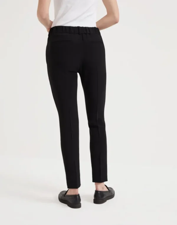 Silk and acetate crêpe cady tailored jogger trousers