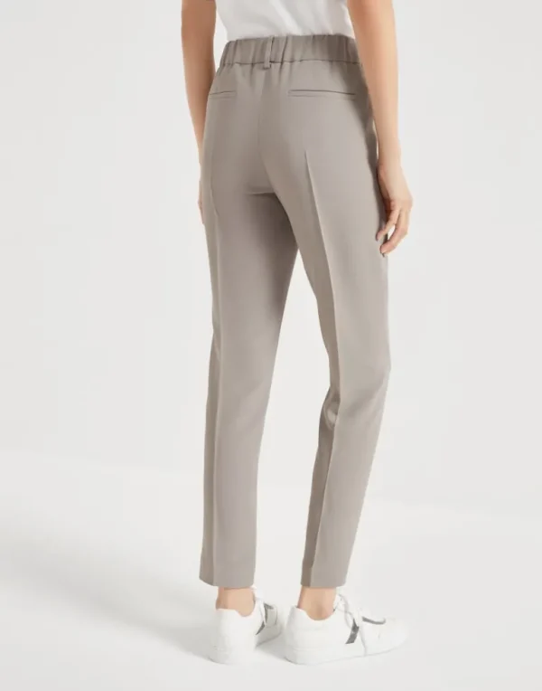 Silk and acetate crêpe cady tailored jogger trousers