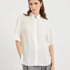 Silk crêpe de Chine shirt with precious buttonhole