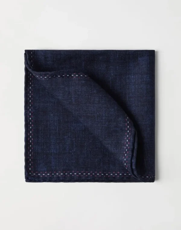 Silk pocket square with printed logo