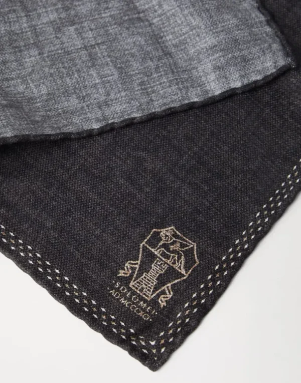 Silk pocket square with printed logo