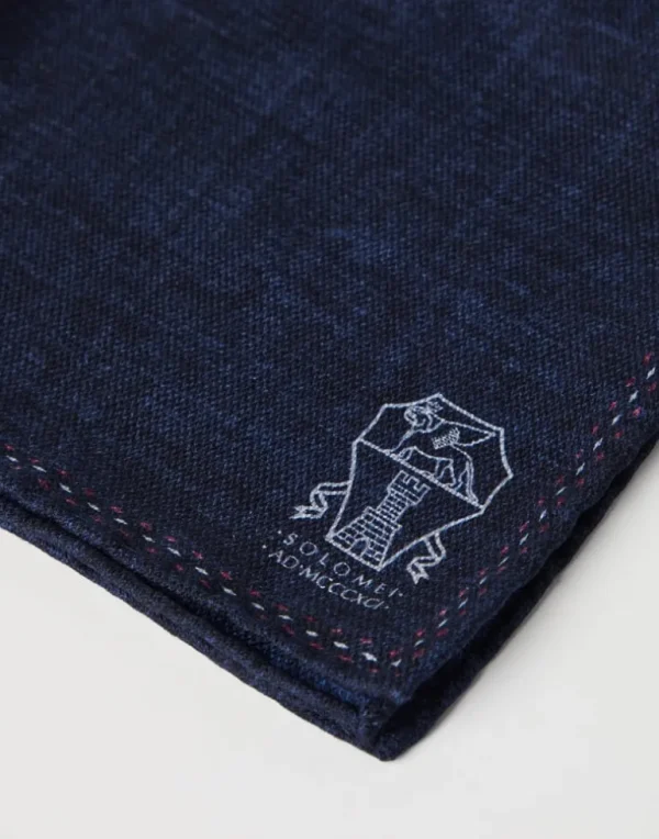 Silk pocket square with printed logo