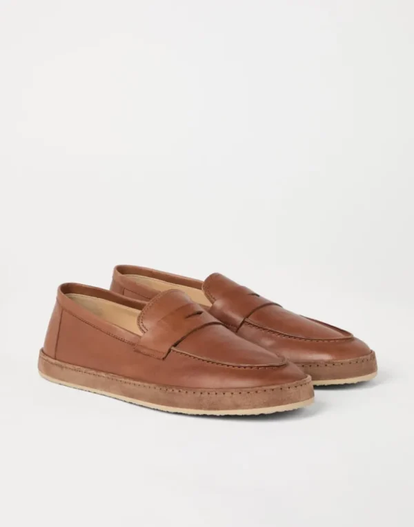 Soft calfskin loafer sneakers