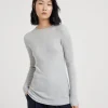 Sparkling cashmere and silk rib knit lightweight sweater