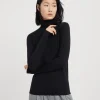 Sparkling cashmere and silk lightweight turtleneck sweater