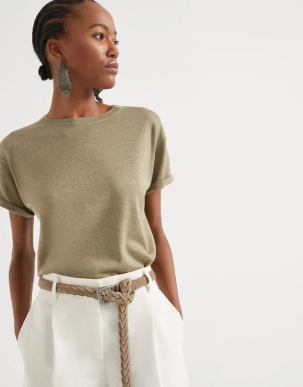 Sparkling cashmere and silk lightweight sweater