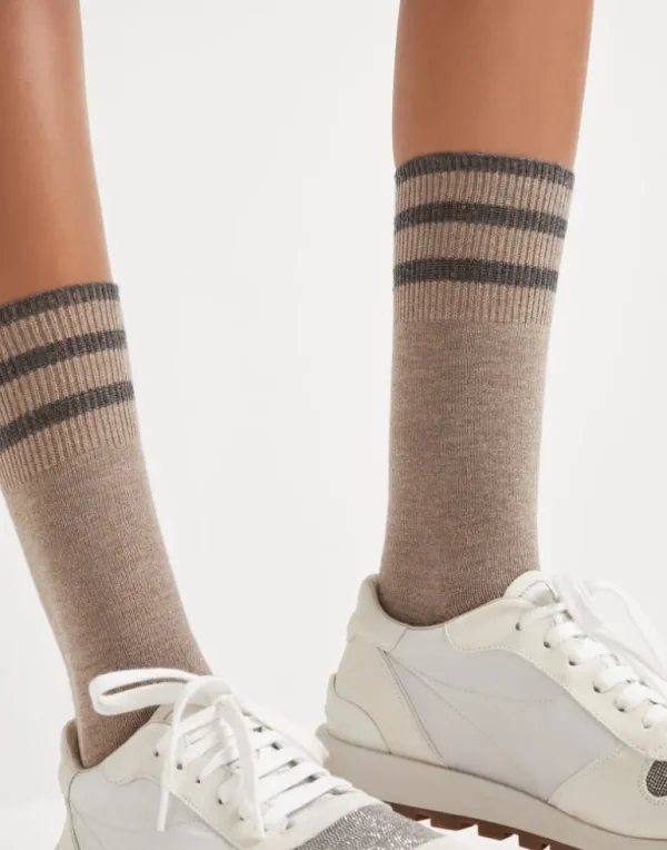 Sparkling cashmere knit socks