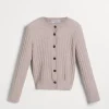 Sparkling cashmere rib cardigan