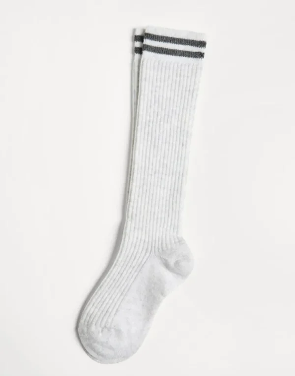 Sparkling cashmere rib knit socks