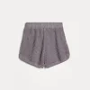 Sparkling cotton openwork rib knit shorts