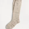 Sparkling flecked wool and mohair rib knit socks