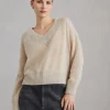 Sparkling mohair and wool sweater with monili