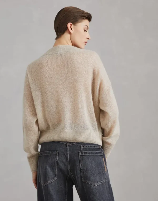 Sparkling mohair and wool sweater with monili