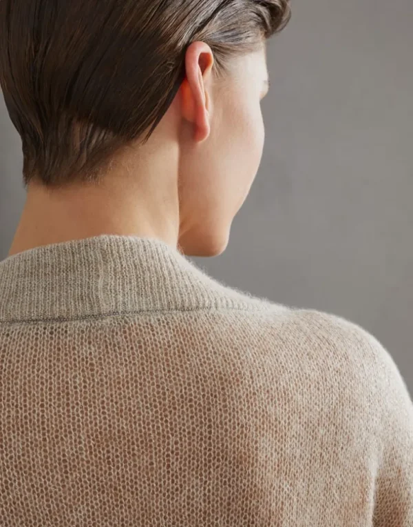 Sparkling mohair and wool sweater with monili