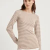 Sparkling striped cashmere and silk lightweight sweater