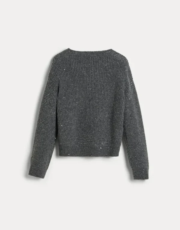 Sparkling& Dazzlingcashmere and wool waffle stitch sweater