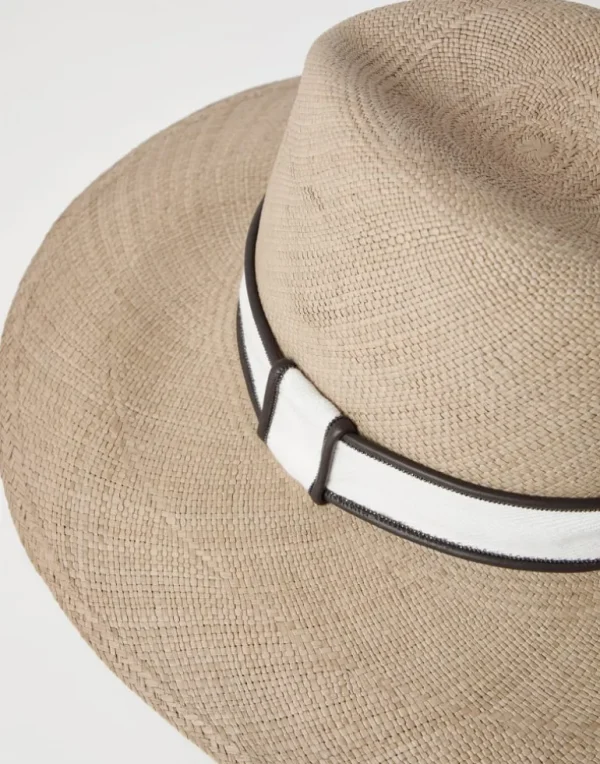 Straw fedora with band and monili