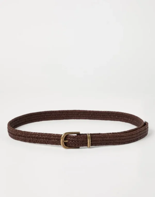 Stretch braided leather belt