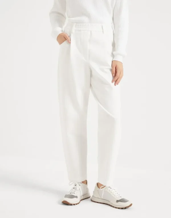 Stretch cotton couture interlock baggy trousers