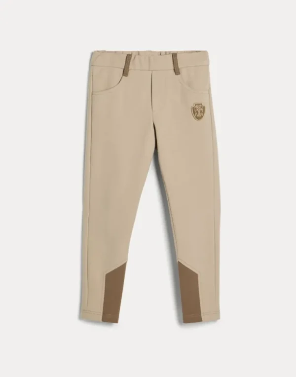 Stretch cotton couture interlock equestrian trousers with logo