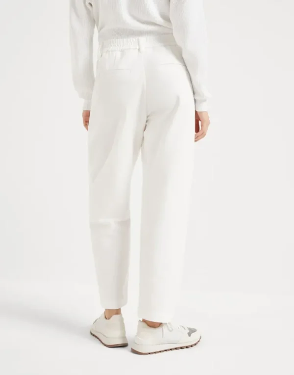 Stretch cotton couture interlock baggy trousers