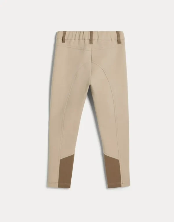 Stretch cotton couture interlock equestrian trousers with logo