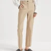 Stretch cotton cover kickflare cigarette trousers