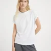 Stretch cotton jersey T-shirt with precious faux-layering