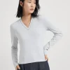 Stretch cotton ribbed jersey T-shirt with monili