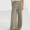 Striped cotton knit track trousers