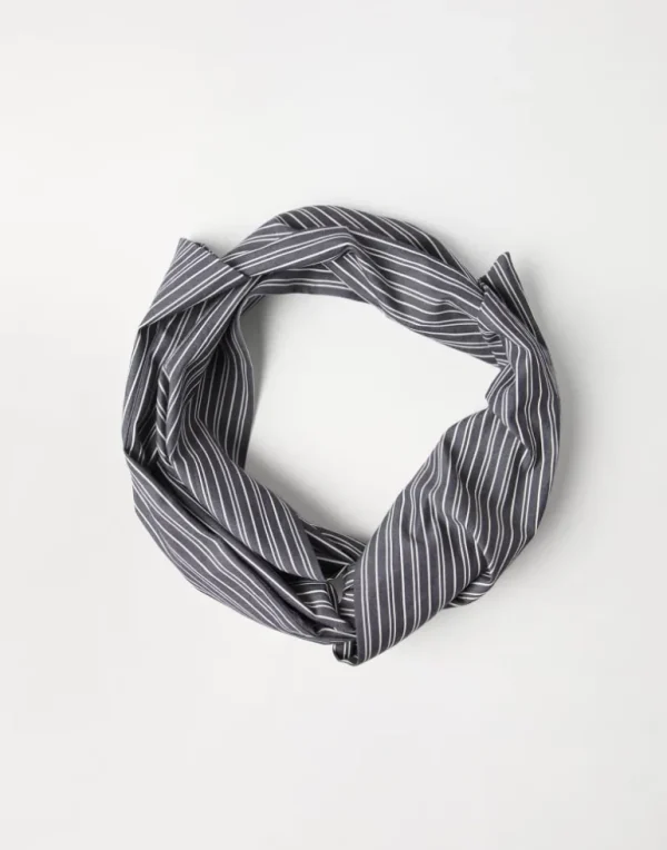 Striped cotton poplin headband