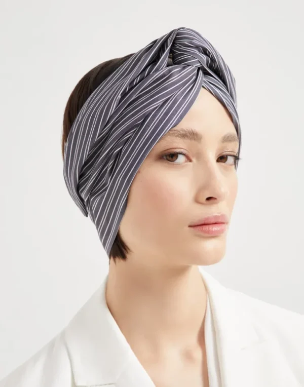 Striped cotton poplin headband