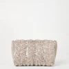 Suede and alpaca clutch bag with dazzling fern embroidery