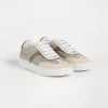 Suede and techno net sneakers with monili