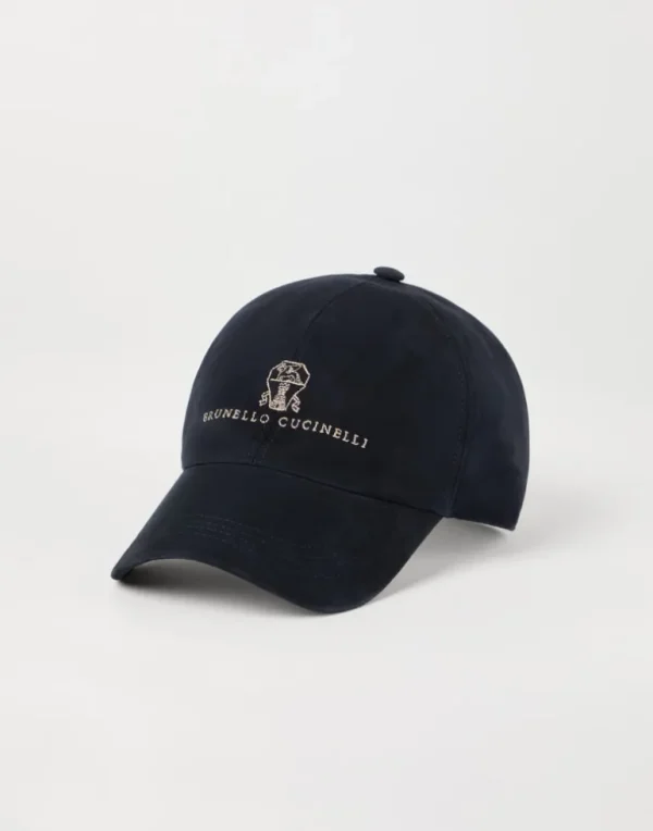 Suede baseball cap with embroidered logo