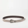 Suede belt with detailed buckle