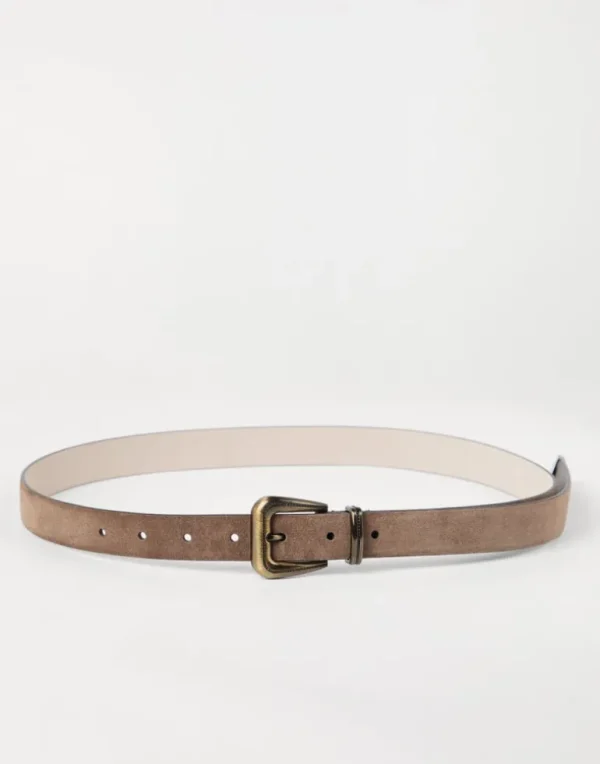 Suede belt with monili