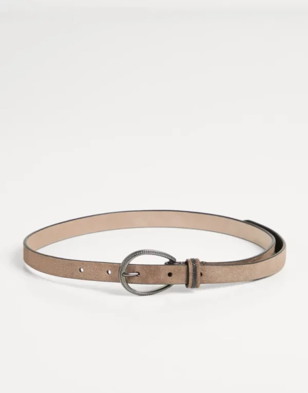 Suede belt with monili