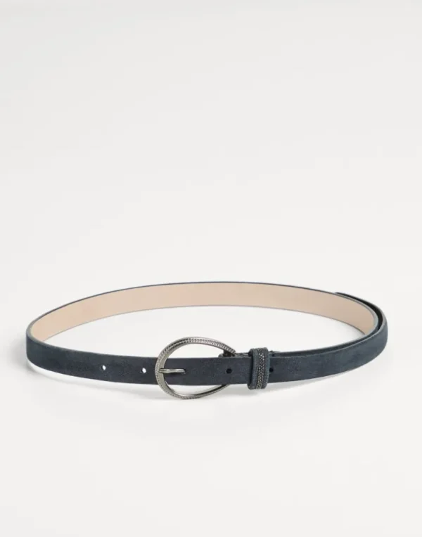 Suede belt with monili