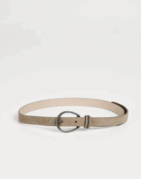 Suede belt with monili