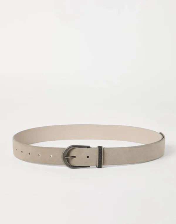 Suede belt with monili