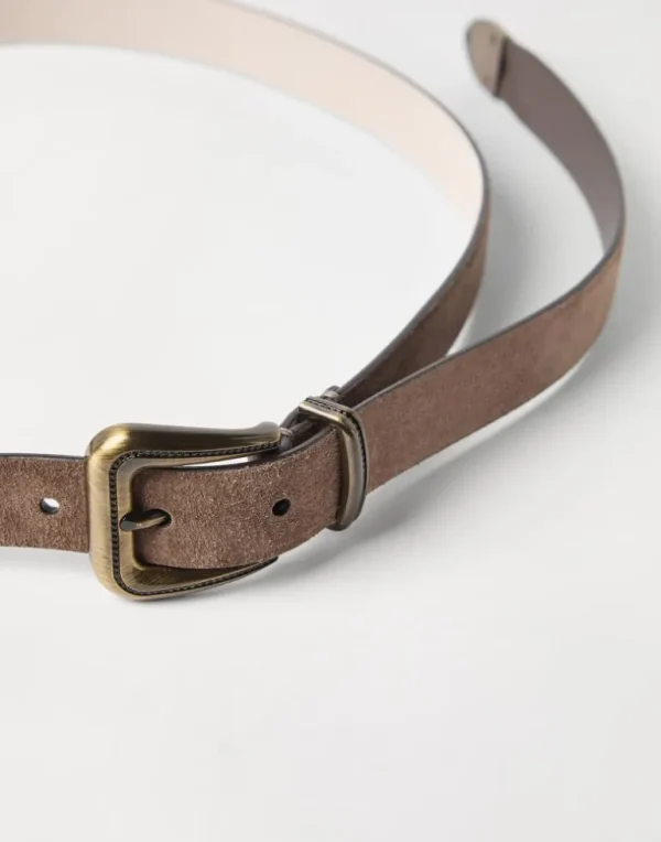 Suede belt with monili